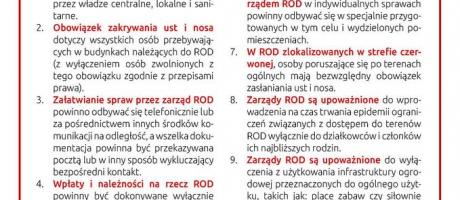 Instrukcja dla działkowców z powodu trwającej epidemii COVID-19